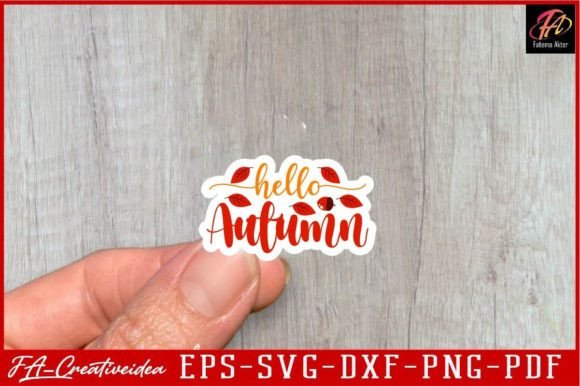 Download Hello Autumn Fall Stickers Svg Design - Stickers Collection