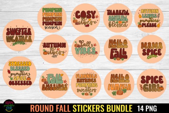Download Round Fall Stickers Bundle I Fall PNG - Stickers Collection