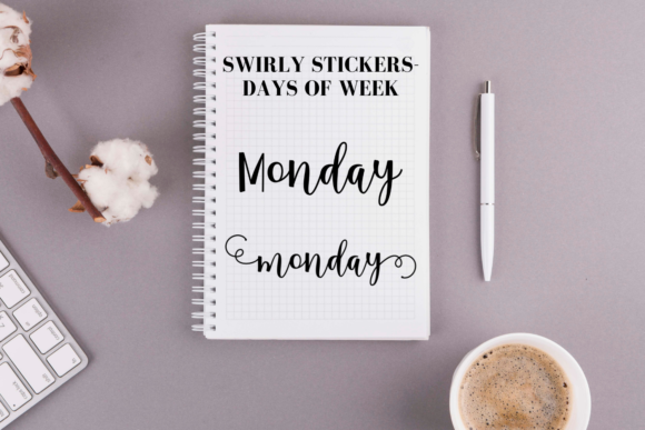 Download Swirly Scripts, Days of Week Stickers - Premium Resources