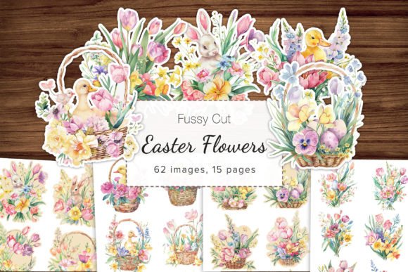 Download Spring, Easter Flower Fussy Cut Stickers - Stickers Collection