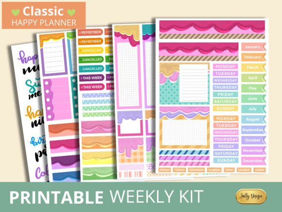 Download Colorful Jelly Happy Planner Stickers - Stickers Collection