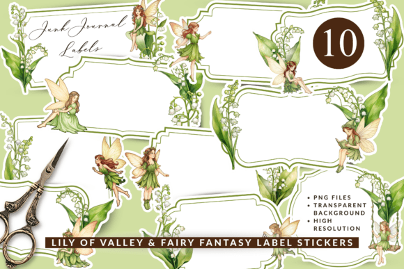 Download Lily of Valley Fairy Label Stickers PNG - Stickers Collection