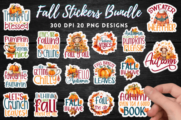 Download Fall Stickers Bundle, Autumn Stickers - Stickers Collection