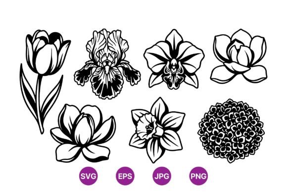 Download Black Line Art Flower Clipart - Line art Collection