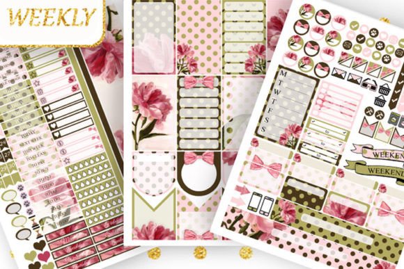 Download Pink Peonies Big Happy Planner Stickers - Stickers Collection