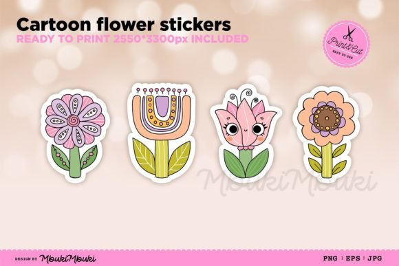 Download Cartoon Flower Stickers - Stickers Collection