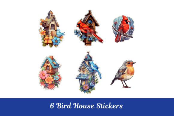 Download Bird House Stickers Ephemera Fussy Cuts - Stickers Collection
