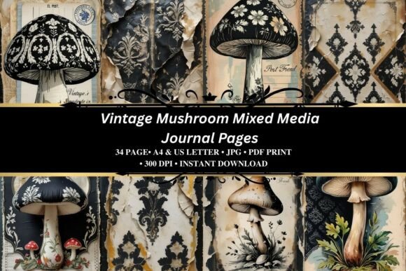 Download Vintage Mushroom Mixed Media - Vintage Collection