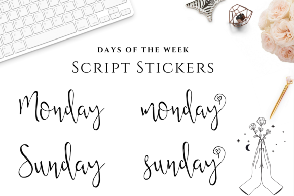 Download Script Days of the Week Stickers - Premium Resources