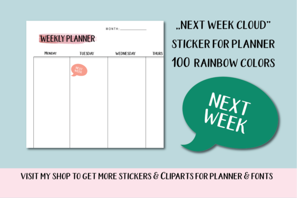 Download Next Week Planner Stickers, Cloud Planner - Premium Resources