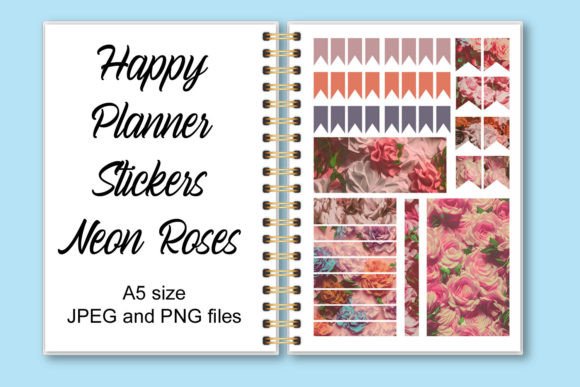 Download Happy Planner Stickers Neon Roses - Stickers Collection