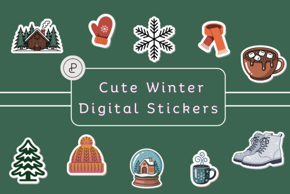 Download Cute Winter Digital Stickers Bundle PNG - Stickers Collection
