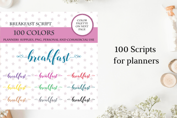 Download 100 Breakfast Font Clipart, Diet Planner - Premium Bundle