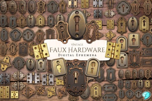 Download Vintage Faux Hardware Printable Ephemera - Vintage Collection