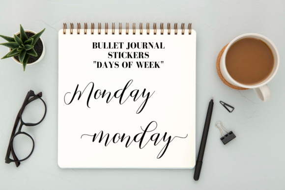 Download Calligrapfic Stickers, Days of Week Clip - Premium Resources