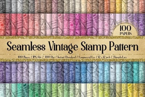 Download Seamless Vintage Postage Stamp Paper - Vintage Collection
