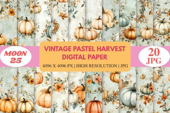 Download Vintage Pastel Harvest Paper Pack - Vintage Collection