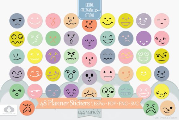 Download Planner Stickers Kawaii Emotions - Stickers Collection