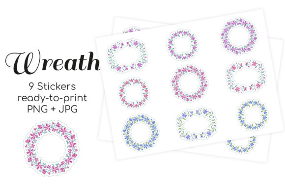 Download Stickers Vintage Floral Wreath Frames - Stickers Collection