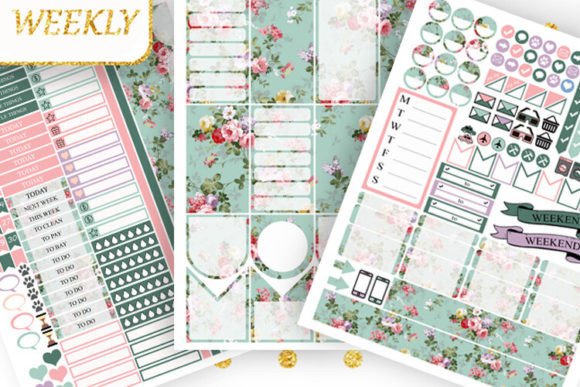 Download Big Happy Planner Stickers Pink Flowers - Stickers Collection