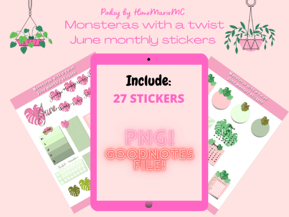Download Monsteras - June Monthly Stickers - Stickers Collection