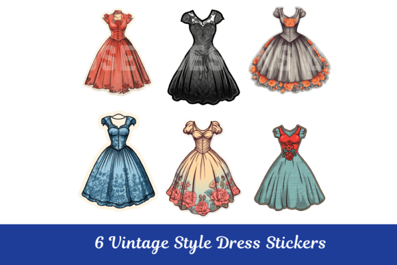 Download Vintage Dress Ephemera Fussy Cut Sticker - Vintage Collection