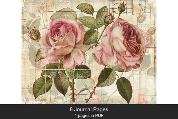 Download Vintage Rose Collage Pages - Vintage Collection