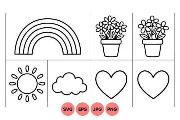 Download Cute Black Line Art Icons - Line art Collection