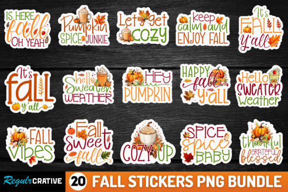 Download Fall Stickers Bundle,pumpkin Stickers - Stickers Collection