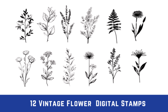 Download Vintage Flower Digital Stamp PNG Clipart - Vintage Collection